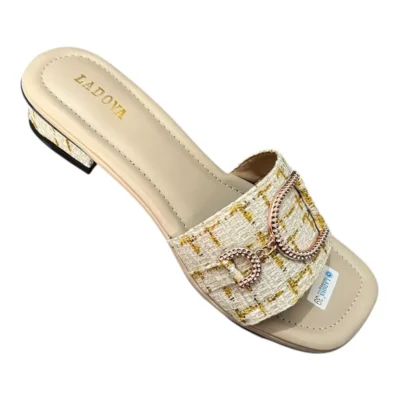 Ladova Luna_2 Ladova LUNA Sandal Heels Wanita Slop Motif Hak 3 cm