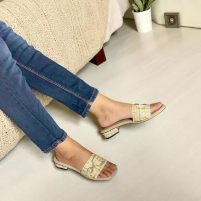 Ladova Luna_4 Ladova LUNA Sandal Heels Wanita Slop Motif Hak 3 cm