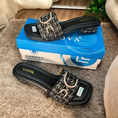 Ladova Luna_7 Ladova LUNA Sandal Heels Wanita Slop Motif Hak 3 cm