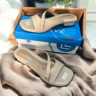 Ladova MAYA Sandal Wanita Slop Tali Heels Hak 3 cm