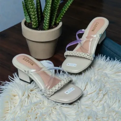 Ladova Sandal Anak Perempuan Jelly Slop Kepang Pesta Heels Hak Tahu 5 cm K-02