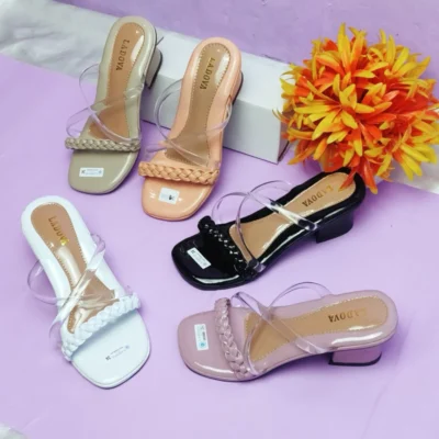 Ladova Sandal Anak Perempuan Jelly Slop Kepang Pesta Heels Hak Tahu 5 cm K-02