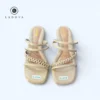 Ladova Sandal Wanita Heels Hak Tahu 3 cm Tali Kepang Yolanda K04
