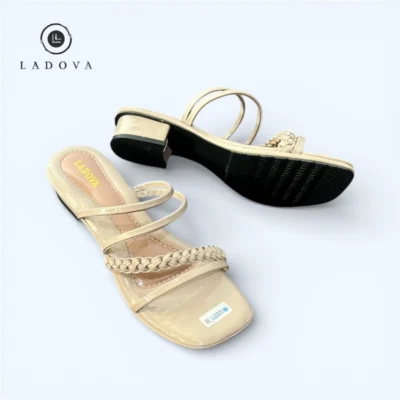 Ladova Sandal Wanita Heels Hak Tahu 3 cm Tali Kepang Yolanda K04
