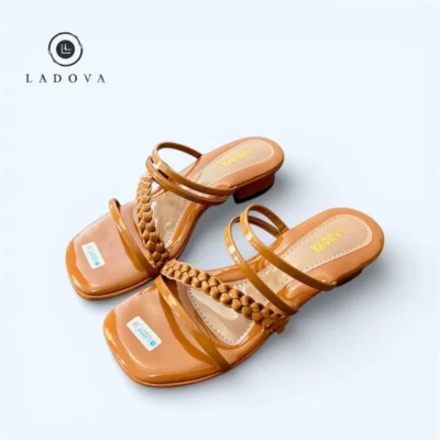 Ladova Sandal Wanita Heels Hak Tahu 3 cm Tali Kepang Yolanda K04