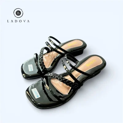 Ladova Sandal Wanita Heels Hak Tahu 3 cm Tali Kepang Yolanda K04