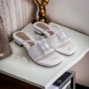 Ladova ZAKIYA Sandal Heels Wanita - Sandal Slop Hak Sedang 3 cm Kombinasi Aksesoris