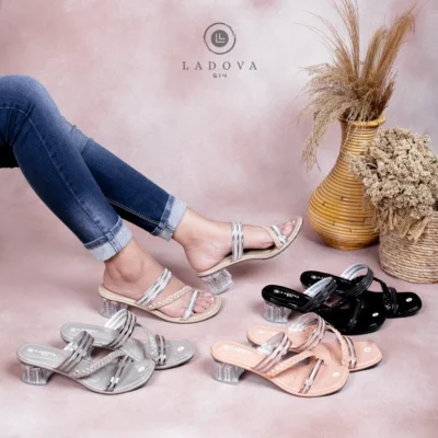 Ladova ZELDA Sandal Wanita Heels Hak Kaca 5 cm